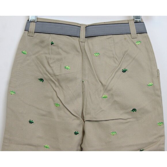 NEW 2006/05 Gymboree Prep Club Khaki Pants sz 7 Spring Turtle Ruffle Belt Embroi - Picture 7 of 11